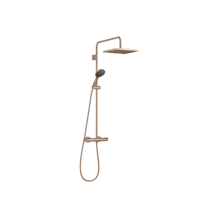 Colonne de douche avec thermostat de douche avec douchette à main - Bronze brossé - 34 469 980-42
