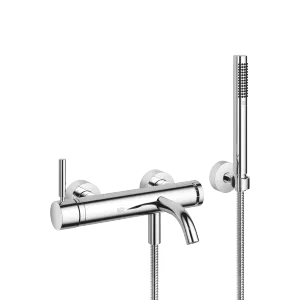 META Monomando de bañera para montaje a pared con juego de ducha de mano - Cromo - 33 233 660-00
