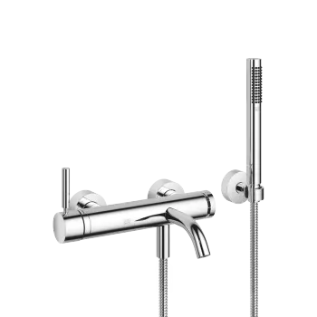 META Monomando de bañera para montaje a pared con juego de ducha de mano - Cromo - 33 233 660-00
