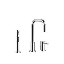 META 02 Two-hole mixer with individual rosettes with rinsing spray set - Chrome - Set containing 2 articles