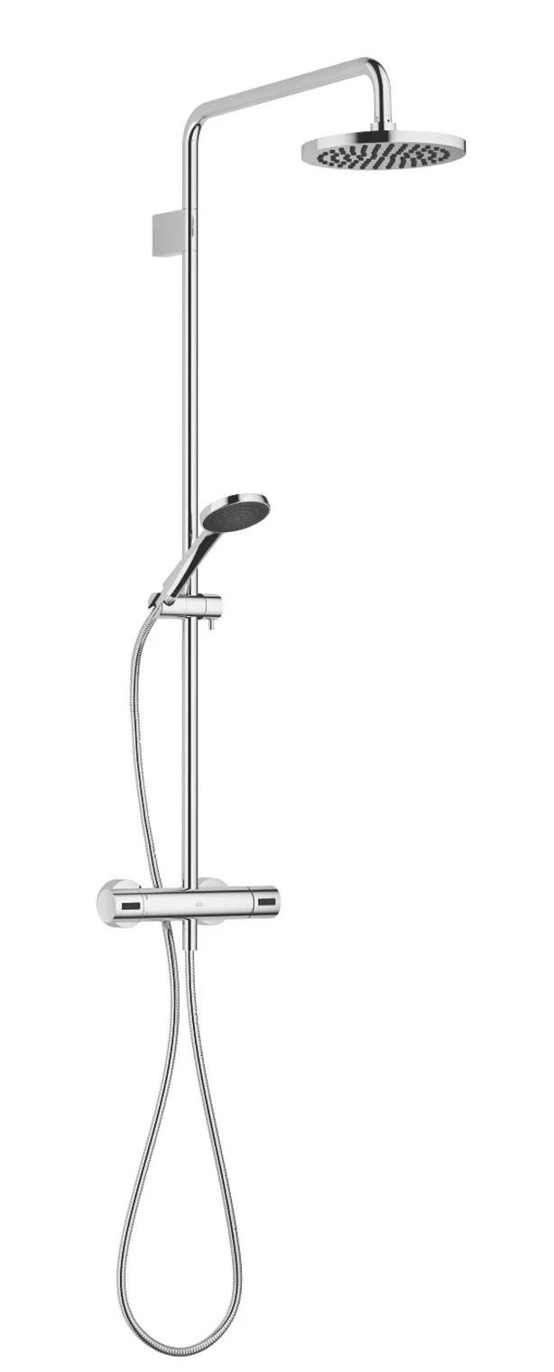 Showerpipe with shower thermostat without hand shower FlowReduce - Brushed Dark Bronze (PVD) - 34 459 979-43