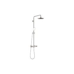 Showerpipe with shower thermostat without hand shower FlowReduce - Brushed Platinum - 34 459 979-06