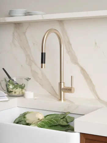 Dornbracht tara ultra design series pulldown inspiration kitchen kitchen faucet brushed champagne