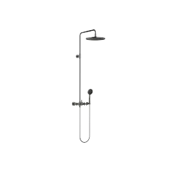 TARA Shower pipe with shower mixer 300 mm - Brushed Dark Platinum - Set containing 2 articles