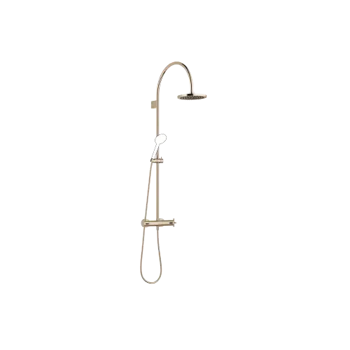 TARA Showerpipe with shower thermostat without hand shower 220 mm - Champagne (22kt Gold) - 34 458 892-47 0050