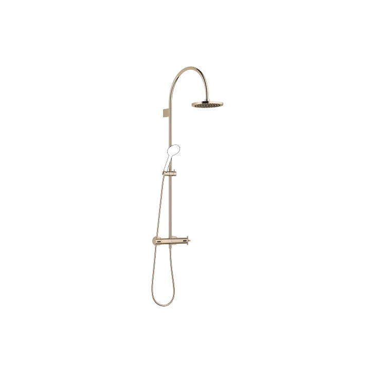 TARA Shower pipe with shower thermostat without hand shower 220 mm - Champagne (22kt Gold) - 34 458 892-47 0050