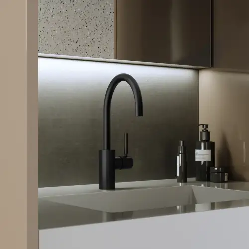 META Single-lever basin mixer with pop-up waste - Brushed Gold (PVD) - 33 560 661-37