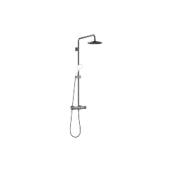 Showerpipe with shower thermostat without hand shower FlowReduce - Dark Chrome - 34 459 979-19