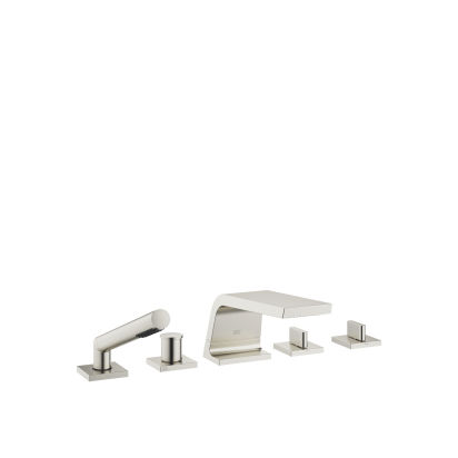 Five-hole bath mixer for deck mounting with diverter - Set containing 5 articles
