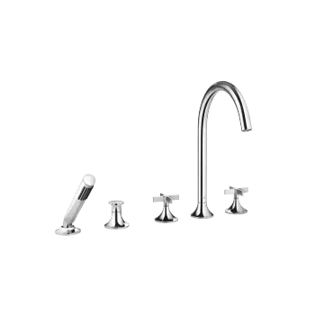 VAIA Robinetterie de baignoire à 5 trous pour montage sur gorge avec inverseur - Chrome - 27 522 809-00