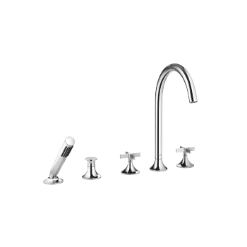 VAIA Five-hole bath mixer for deck mounting with diverter - Chrome - 27 522 809-00