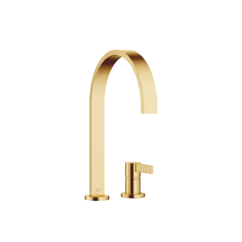 MEM Two-hole mixer with individual rosettes - Brushed Durabrass (23kt Gold) - 32 815 682-28