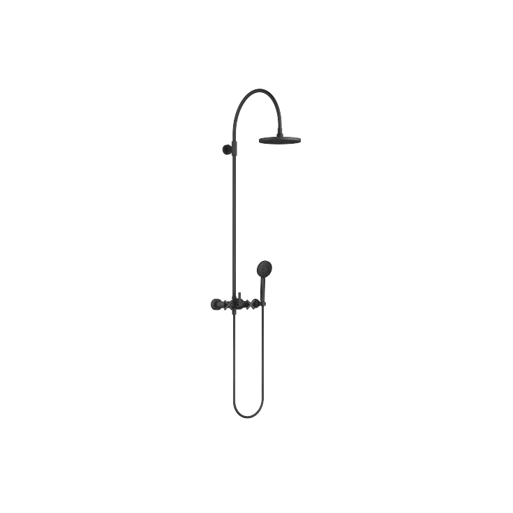 TARA Showerpipe 220 mm - Matte Black - Set containing 2 articles