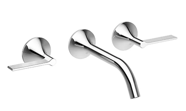 VAIA Wall-mounted three-hole lavatory mixer without drain - Brushed Dark Bronze (PVD) - 36 712 819-43 0010