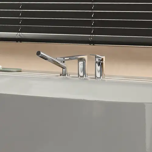 LISSÉ Three-hole single-lever bath mixer for bath rim or tile edge installation - Chrome - 27 412 845-00