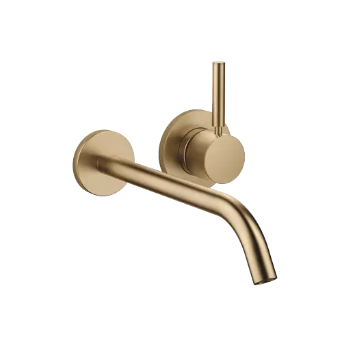 META Wall-mounted single-lever basin mixer without pop-up waste - Brushed Dark Brass (PVD) - 36 861 660-39