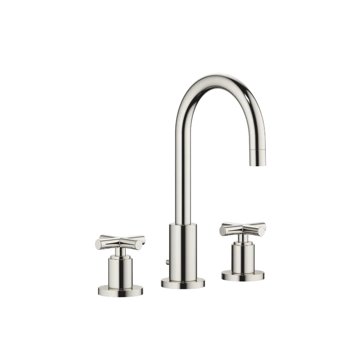 TARA Three-hole basin mixer with pop-up waste - Platinum - 20 710 892-08