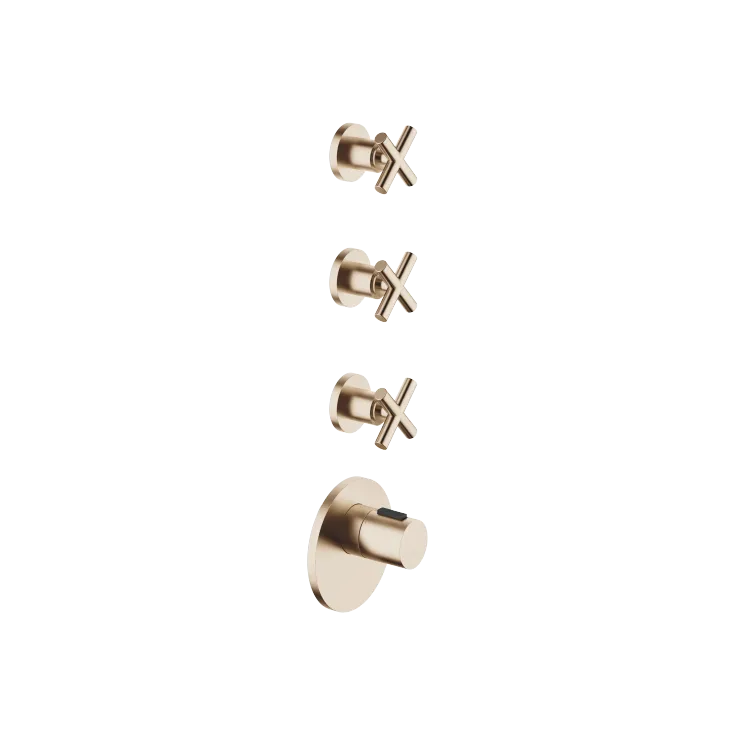 TARA xTOOL Modulo termostato con 3 rubinetti - Light Gold spazzolato - Set contenente 1 articoli