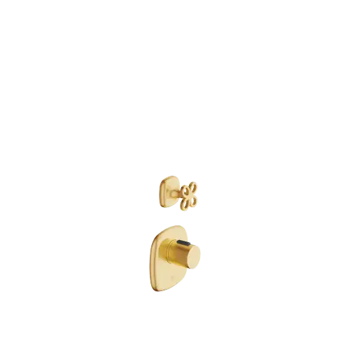 COYA xTOOL Thermostatmodul mit 1 Ventil - Messing gebürstet (23kt Gold) - Set aus 2 Artikeln