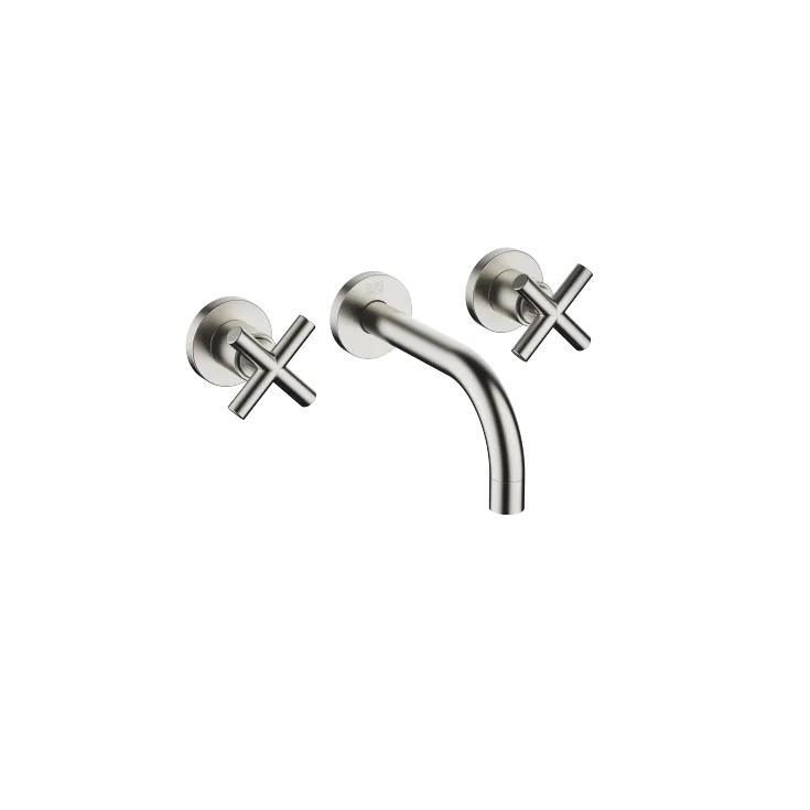 TARA Wall-mounted basin mixer without pop-up waste - Brushed Platinum - 36 707 892-06