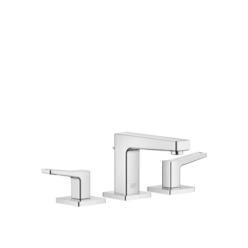 DORNBRACHT YARRE Chrome Washstand faucets: Three-hole basin mixer with pop-up waste