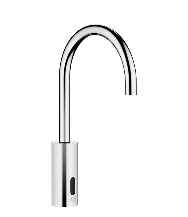 Dornbracht Touchfree wall-mounted lavatory faucet in brushed dark bronze