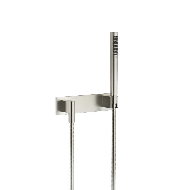 Hand shower set with cover plate - Brushed Platinum - 27 818 980-06