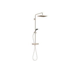 SYMETRICS Showerpipe con termostato de ducha - Champagne (Oro 22k) - Set que contiene 2 artículos