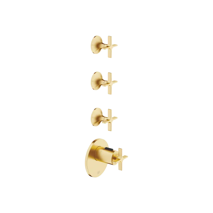VAIA xTOOL Thermostat module with 3 valves - Brushed Durabrass (23kt Gold) - Set containing 4 articles