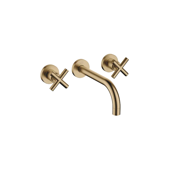 TARA Wall-mounted basin mixer without pop-up waste - Brushed Dark Brass - 36 712 892-39
