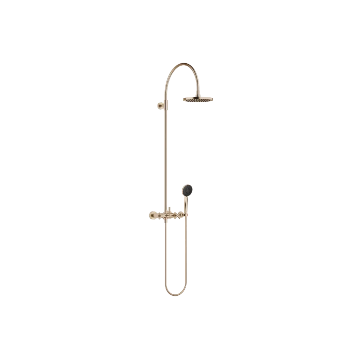 TARA Showerpipe 220 mm - Brushed Champagne (22kt Gold) - Set containing 2 articles