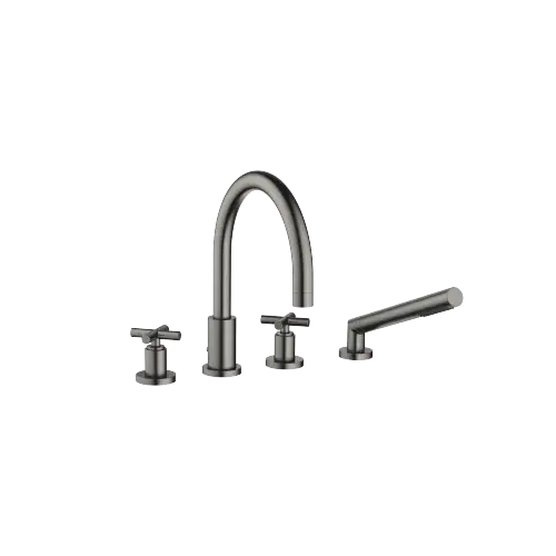 TARA Bath shower set for bath rim or tile edge installation - Brushed Dark Platinum - 27 512 892-99 0050