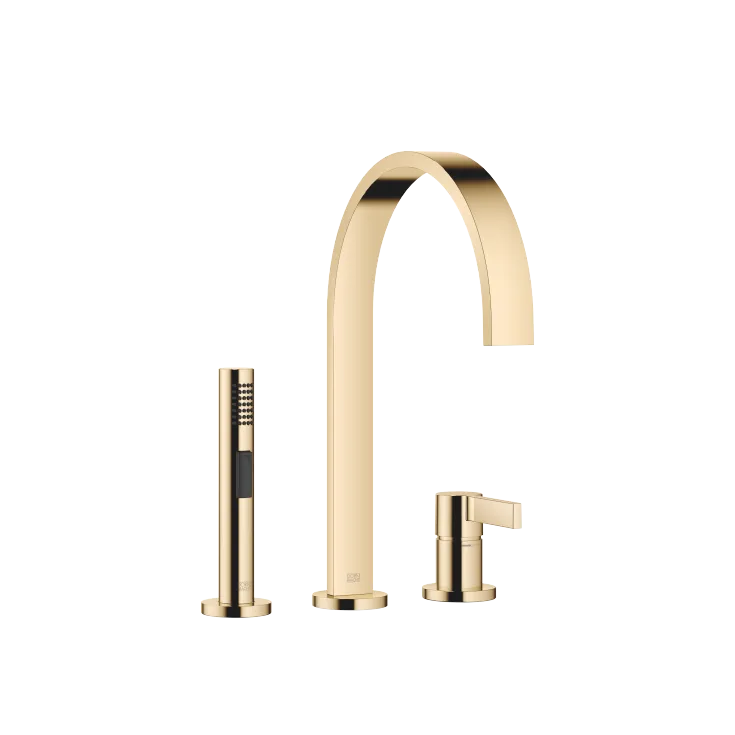 MEM Zweilochbatterie mit Einzelrosetten mit Spülbrausegarnitur - Messing (23kt Gold) - Set aus 2 Artikeln