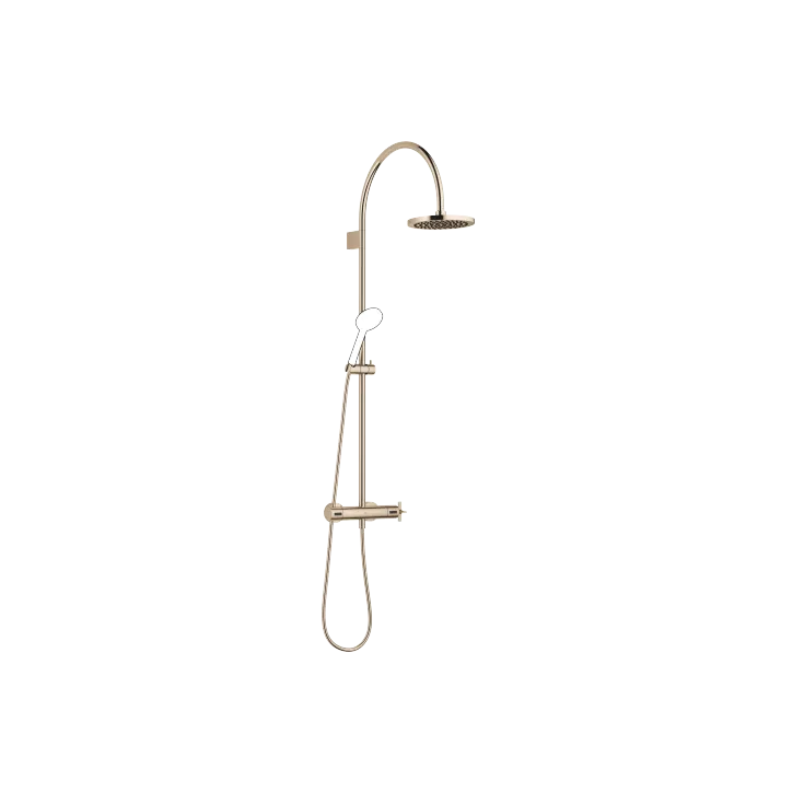 VAIA Shower pipe with shower thermostat without hand shower FlowReduce - Champagne (22kt Gold) - 34 459 809-47