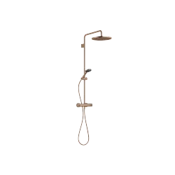 Showerpipe with shower thermostat - Brushed Bronze - Set containing 2 articles
