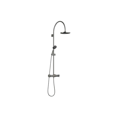 TARA Showerpipe mit Brausethermostat 220 mm - Dark Chrome - Set aus 2 Artikeln