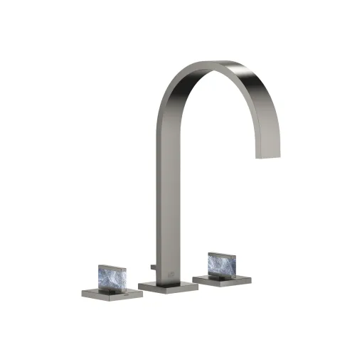 Three-hole basin mixer with pop-up waste Pearl Shell Callisto Black - Set containing 2 articles