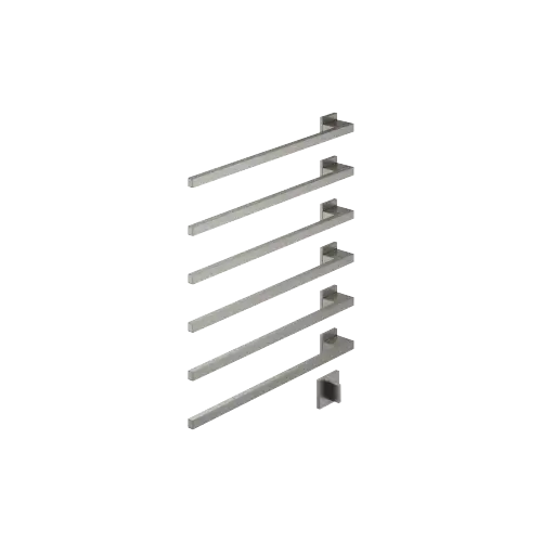 Towel warmer , 6-fold , projection left , with control element - Brushed Dark Platinum - Set containing 2 articles