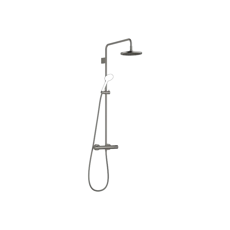Shower pipe with shower thermostat without hand shower FlowReduce - Brushed Dark Platinum - 34 464 979-99 0050