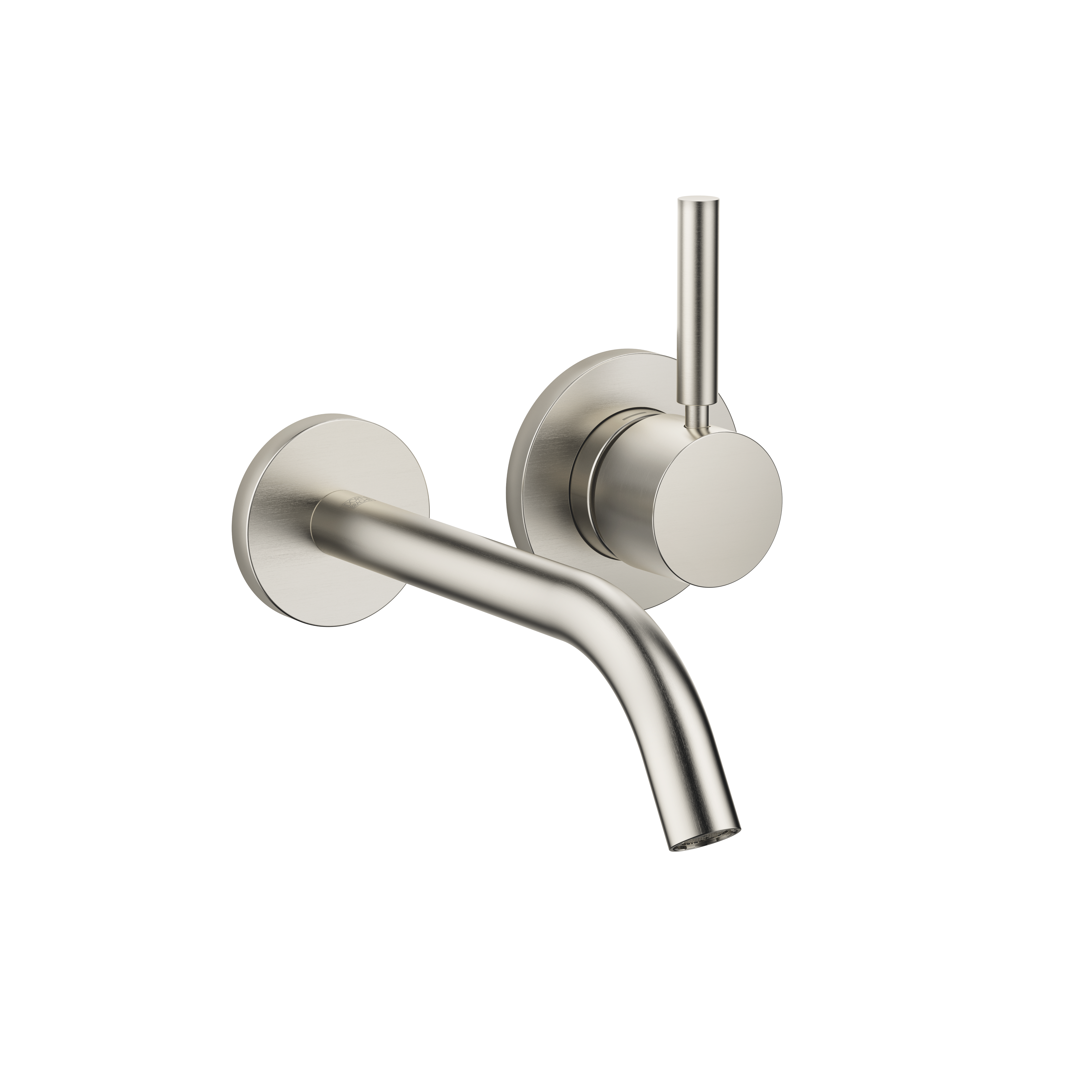META Brushed Platinum : Wall-mounted single-lever basin mixer