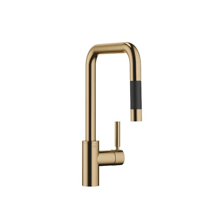 META SQUARE Mitigeur monocommande Pull-down avec fonction douchette - Dark Brass brossé - 33 870 861-39