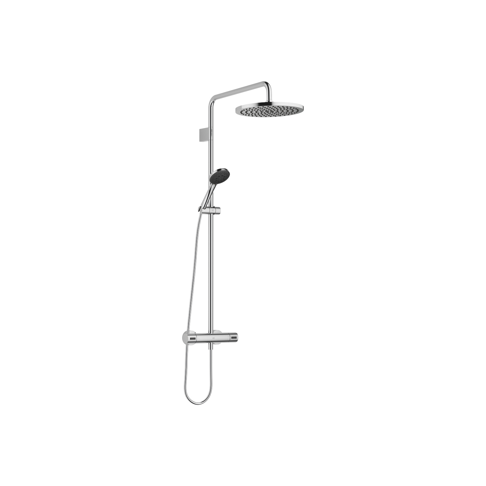 Duschbrause Mit Einzelfunktion, 8 Zoll (20 Cm) Rund, Chrom – Regendusche Set Mit Arm Und Ventil