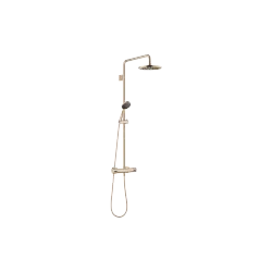 Showerpipe with shower thermostat - Brushed Champagne (22kt Gold) - Set containing 2 articles