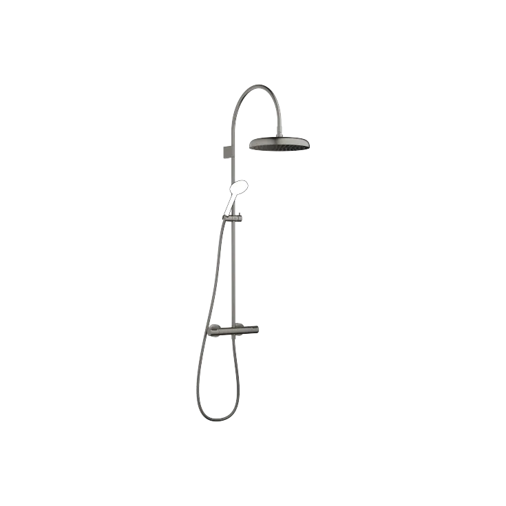 COYA Exposed Shower Set with shower thermostat without hand shower 11-3/4" - Brushed Dark Platinum - 34 465 404-99 0010