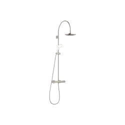 VAIA Showerpipe mit Brause-Thermostat ohne Handbrause FlowReduce 220 mm - Platin gebürstet - 34 464 809-06