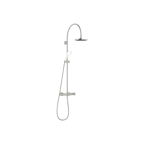 VAIA Batería de ducha con termostato de ducha sin ducha de mano FlowReduce 220 mm - Platino cepillado - 34 464 809-06