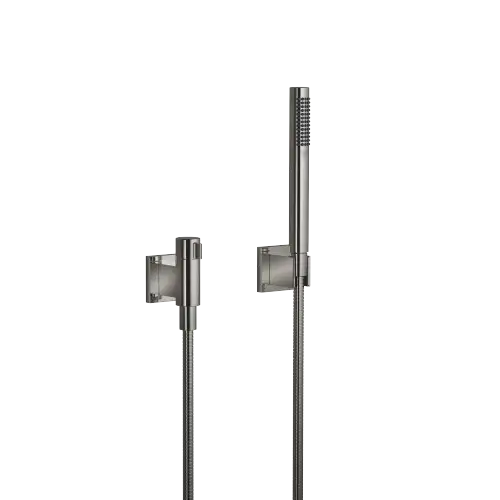 Hand shower set with individual rosettes with volume control - Dark Chrome - 27 809 985-19 0050