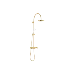 VAIA Showerpipe mit Brause-Thermostat ohne Handbrause FlowReduce - Messing gebürstet (23kt Gold) - 34 459 809-28