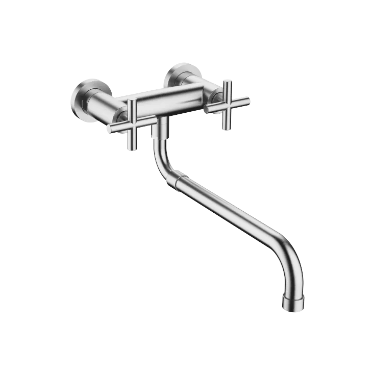 TARA Wall-mounted bridge mixer with extending spout - Brushed Chrome - 31 151 892-93