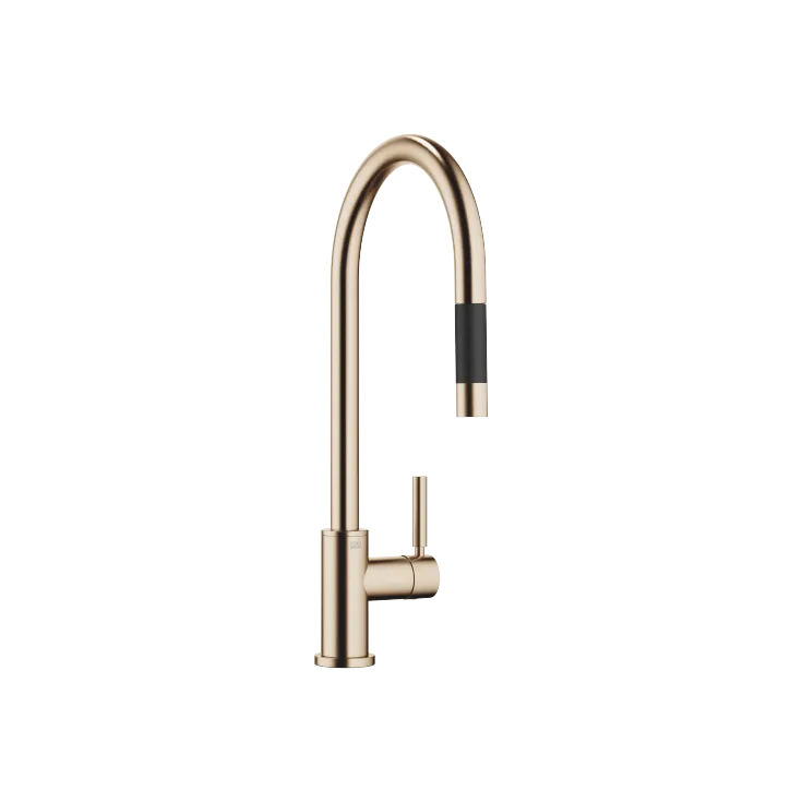 TARA Single-lever mixer Pull-down with spray function - Brushed Champagne (22kt Gold) - 33 870 888-46